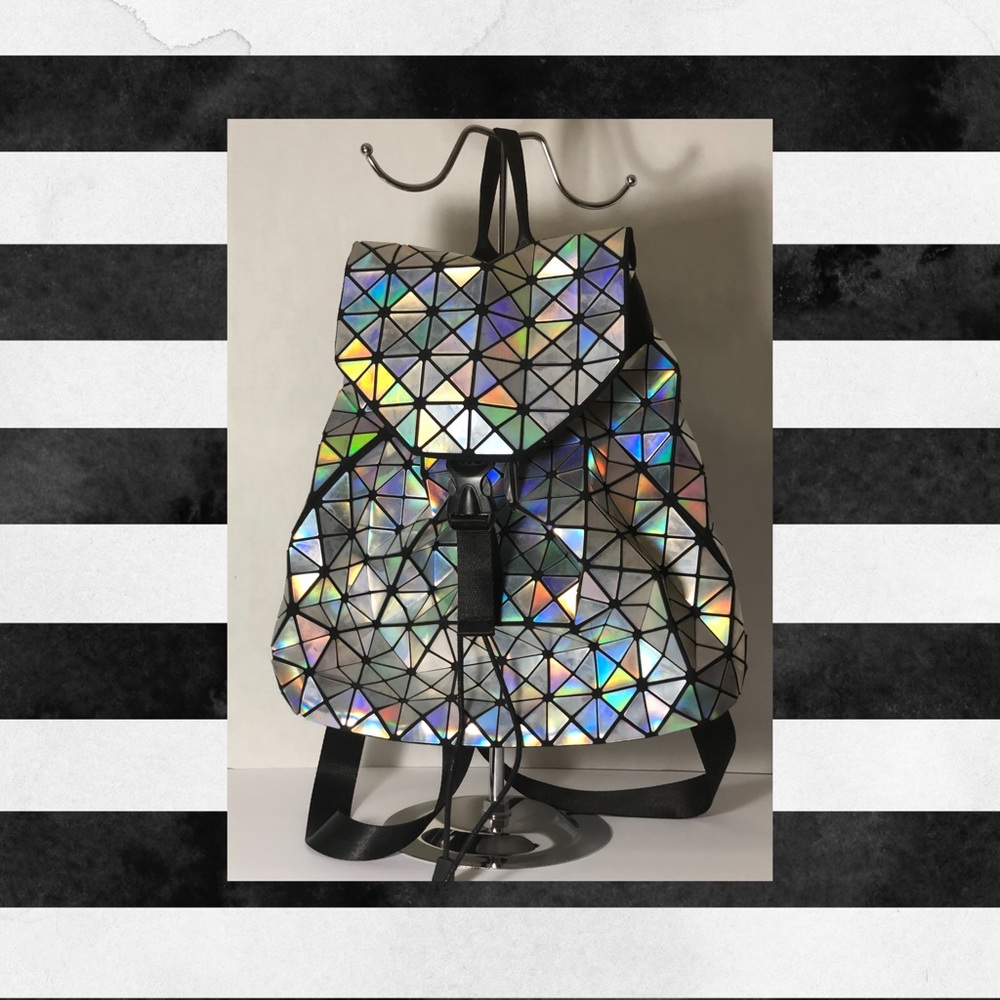 Holographic, Geo Print Back Pack